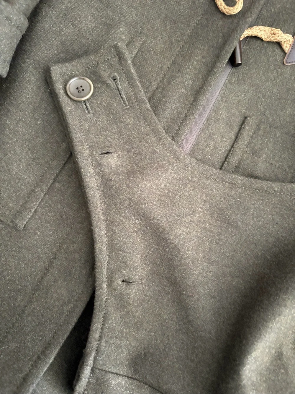 J. Crew Olive Toggle Wool-Blend Pea Coat - Picture 16 of 16